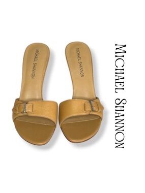Michael Shannon Nadia Tan Sandals Size 8.5 Minimalist Y2K Classic Neutral Y2K